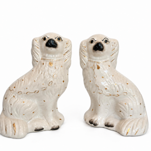 Antique Staffordshire Spaniel Dogs - Victorian Companion Pair c.1880  £125